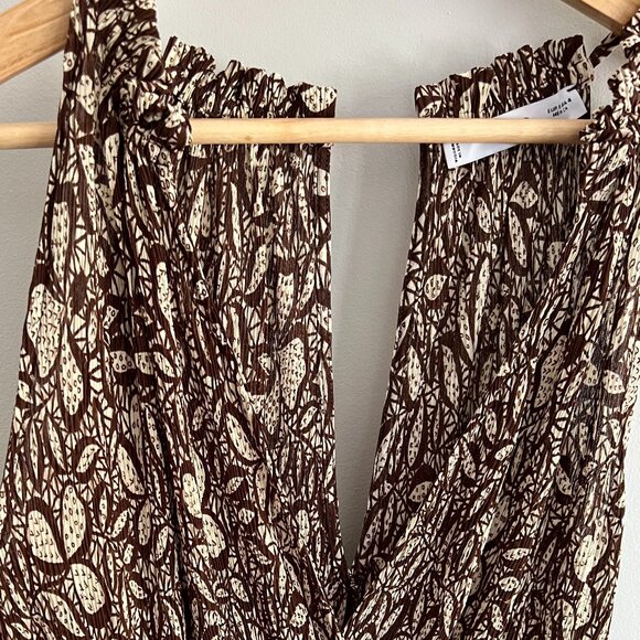 Mango Halter-Neck Midi Dress, brown/cream, S S (4) - Picture 8 of 13